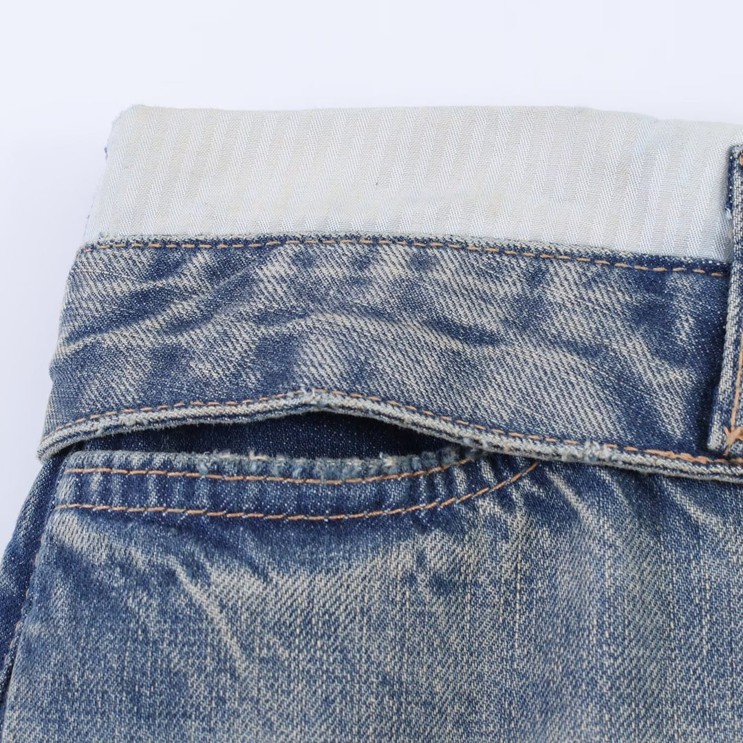 Damen Weitgeschnittene Destroyed-Jeans mit tiefer Leibhöhe und geradem Bein Nord Taschen