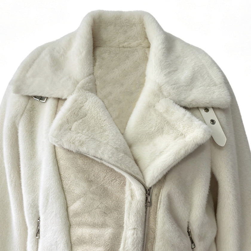 Damen Kurzjacke im Aviatorstil mit Kunstfell‑Futter und Schnallenärmeln Nord Taschen