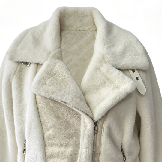 Damen Kurzjacke im Aviatorstil mit Kunstfell‑Futter und Schnallenärmeln Nord Taschen