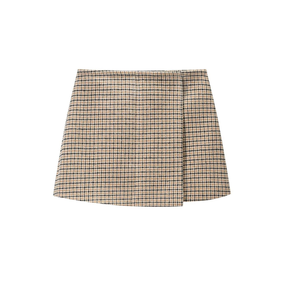 Damen Zweiteiliges Tweed-Ensemble mit kragenlosem Cropped-Blazer und A-Linien-Minirock Nord Taschen