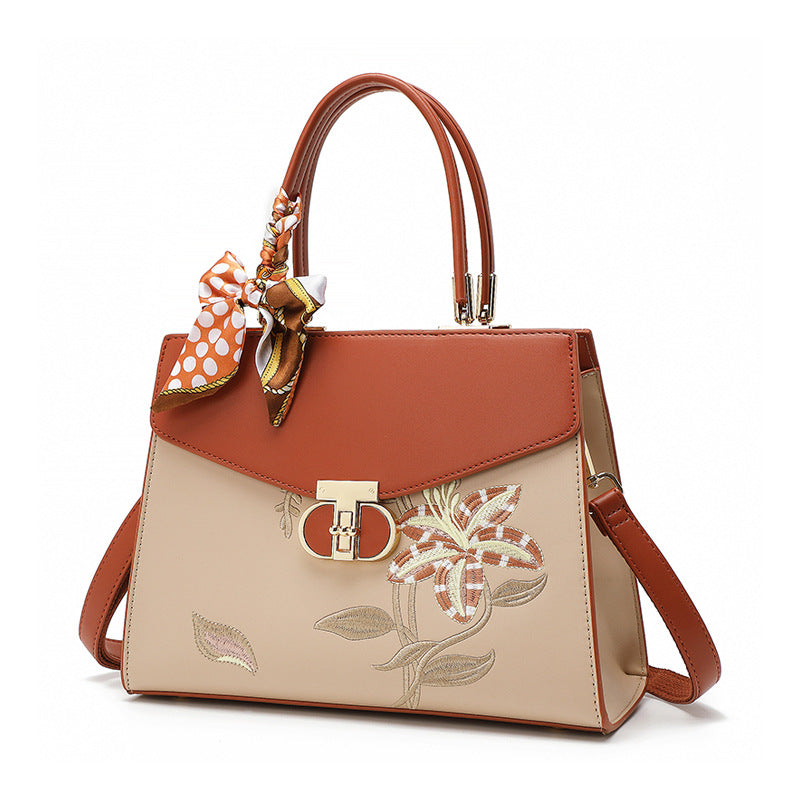 Damen elegante Handtasche mit floralem Stickdesign Nord Taschen