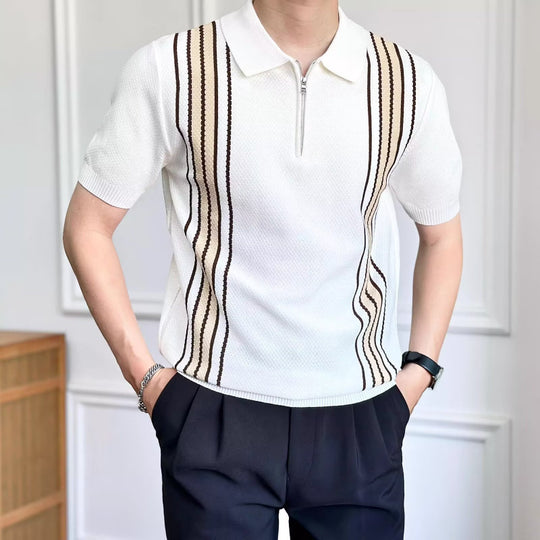 Herren Modisches Poloshirt mit Reißverschluss Nord Taschen