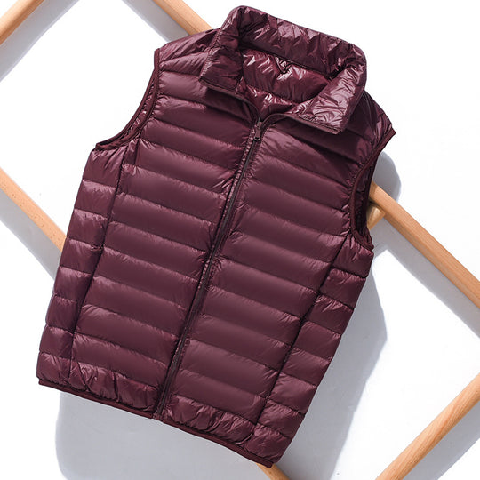 Damen leichte verstaubare Steppweste mit Hochkragen und windabweisender Mikrofaser-Schale Nord Taschen