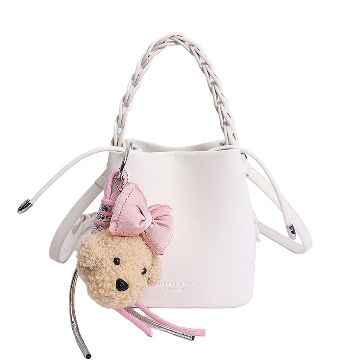 Damen modische Bucket-Handtasche mit niedlichem Anhänger Nord Taschen