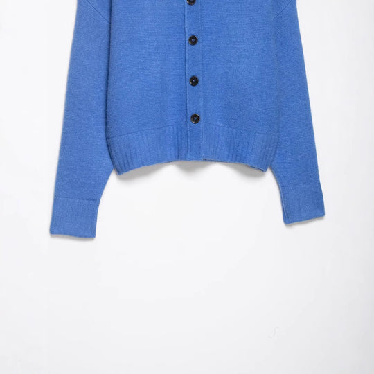 Damen Cropped-Cardigan mit kastiger Silhouette, Rippenbund und Rundhalsausschnitt Nord Taschen
