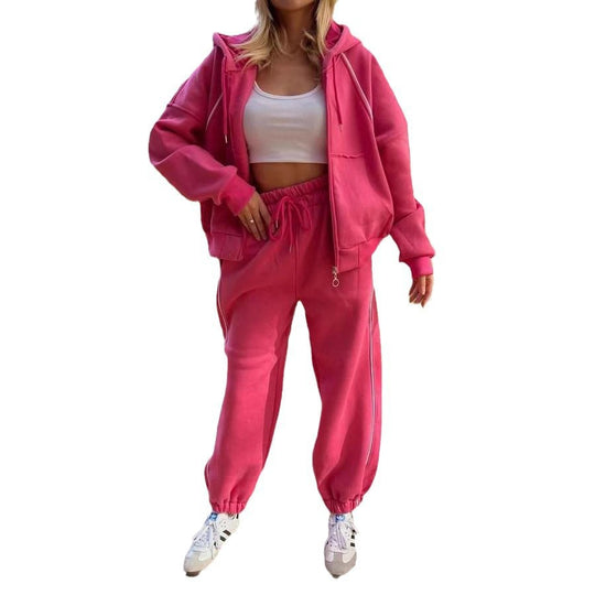 Damen weite Jogginghose mit hohem Bund und kontrastierendem Seitenstreifen Nord Taschen