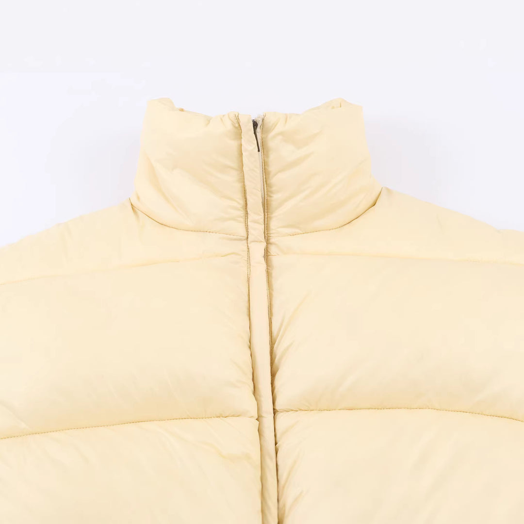 Damen Wattierte Kurzjacke mit Tunnelzug‑Taillierung und hohem Stehkragen Nord Taschen