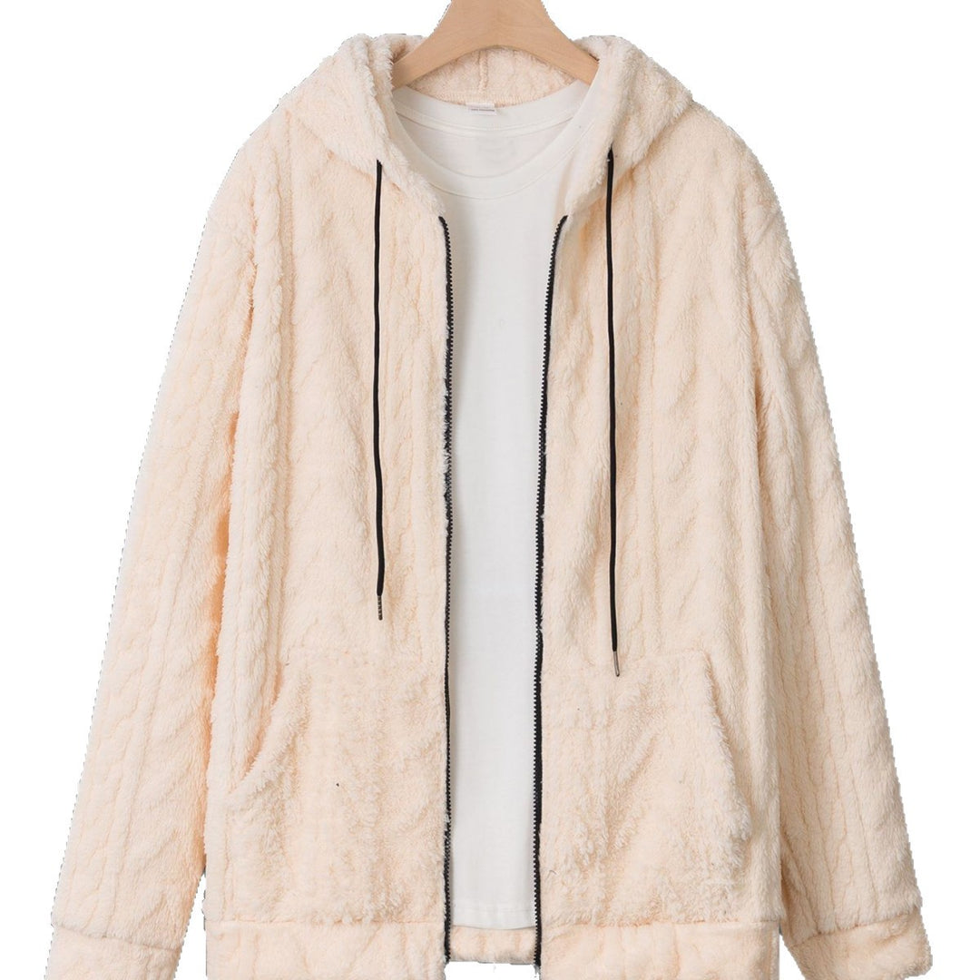 Herren kuschelige Kapuzenjacke aus Teddyfleece mit durchgehendem Reißverschluss und Kängurutaschen Nord Taschen