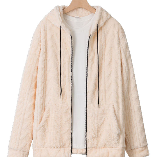 Herren kuschelige Kapuzenjacke aus Teddyfleece mit durchgehendem Reißverschluss und Kängurutaschen Nord Taschen