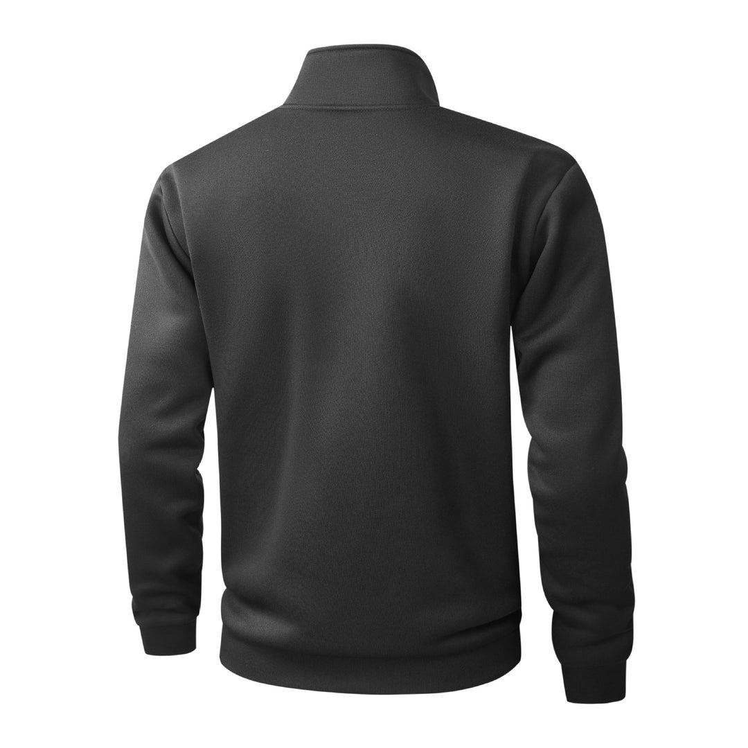 Herren Halbzip‑Pullover aus meliertem Strick mit Stehkragen und Reißverschluss Nord Taschen