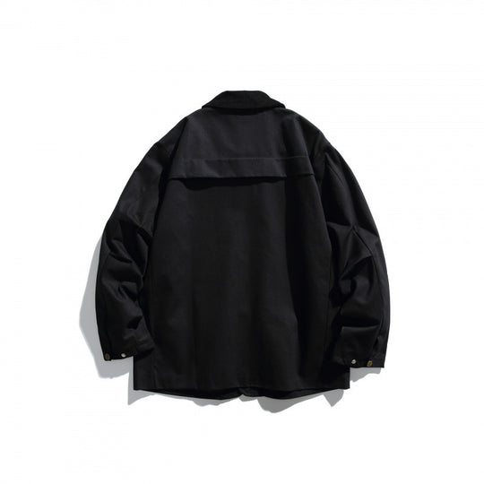 Herren Canvas-Chorejacke mit Cordkragen und Druckknopffront Nord Taschen