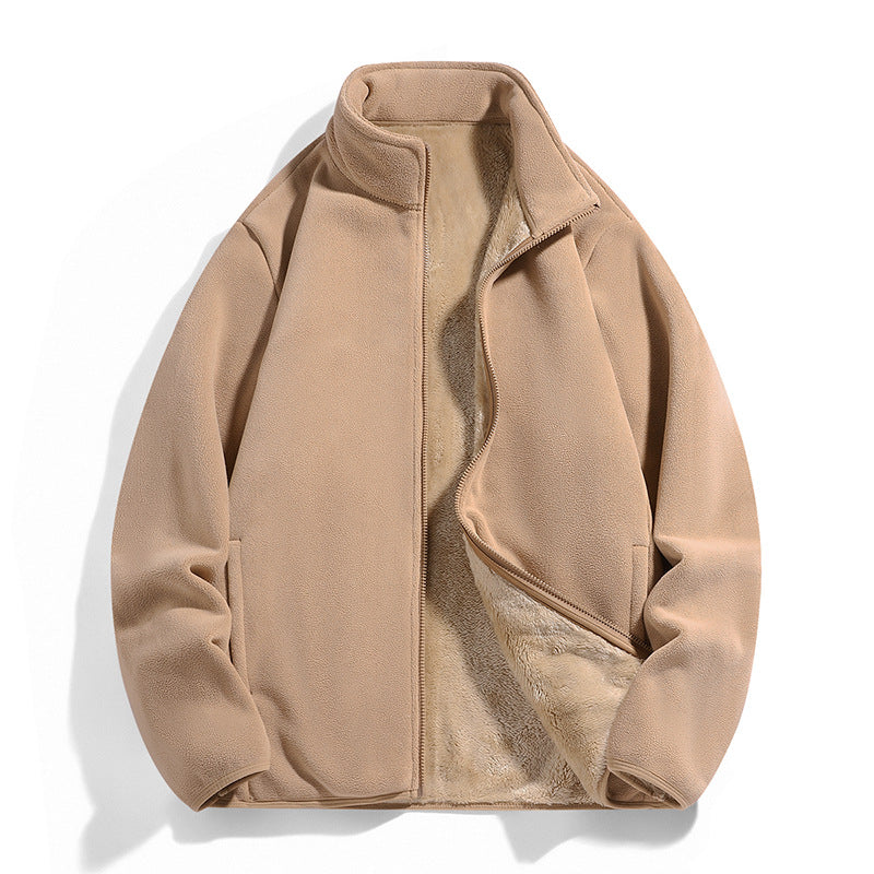 Herren Thermo-Fleecejacke mit weichem Sherpa-Innenfutter und Stehkragen Nord Taschen