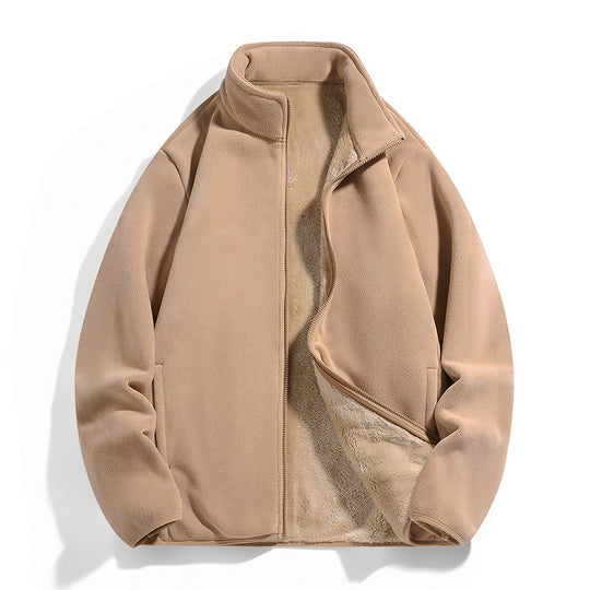 Herren Thermo-Fleecejacke mit weichem Sherpa-Innenfutter und Stehkragen Nord Taschen