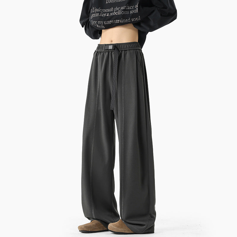 Herren Extraweite Drapierte Wide‑Leg‑Hose aus schwerfallendem Jersey mit Tunnelzugbund und Bundfalten Nord Taschen