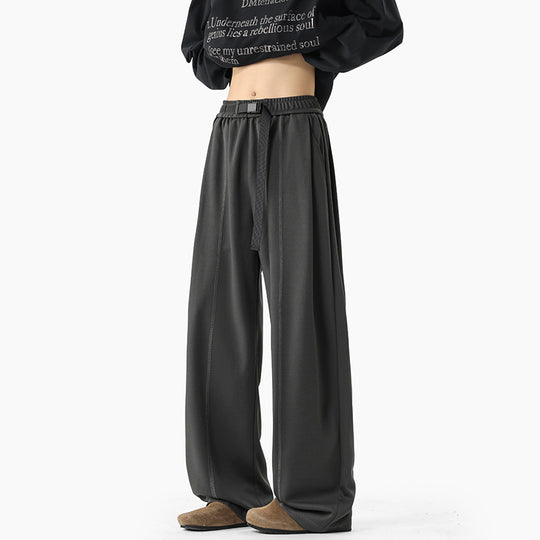 Herren Extraweite Drapierte Wide‑Leg‑Hose aus schwerfallendem Jersey mit Tunnelzugbund und Bundfalten Nord Taschen