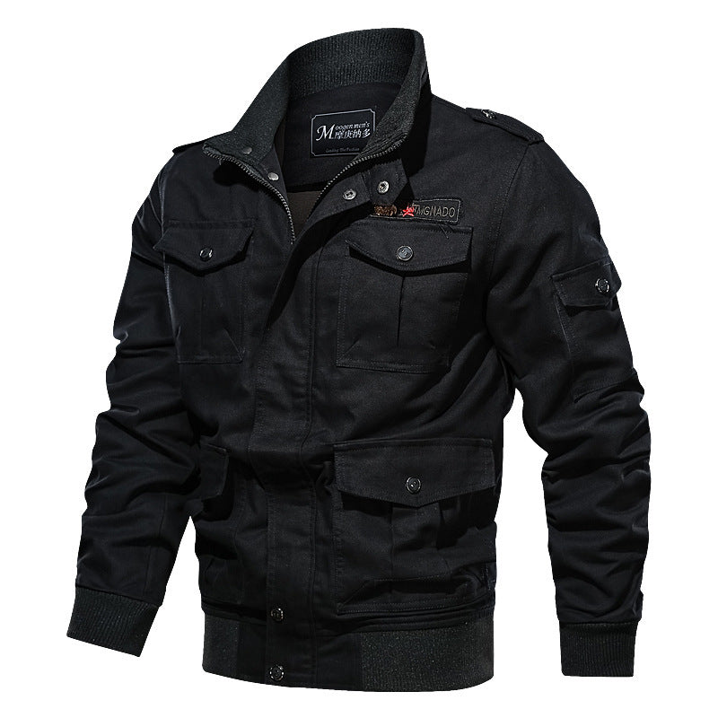 Herren Robust geschnittene Canvas-Fieldjacke mit Epauletten, Mehrfachtaschen und geripptem Abschluss Nord Taschen