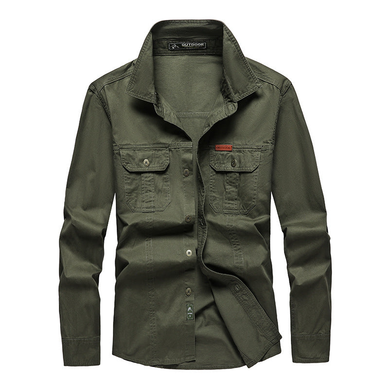 Herren  Hemdjacke aus robustem Baumwoll-Twill mit verstärkten Brusttaschen Nord Taschen