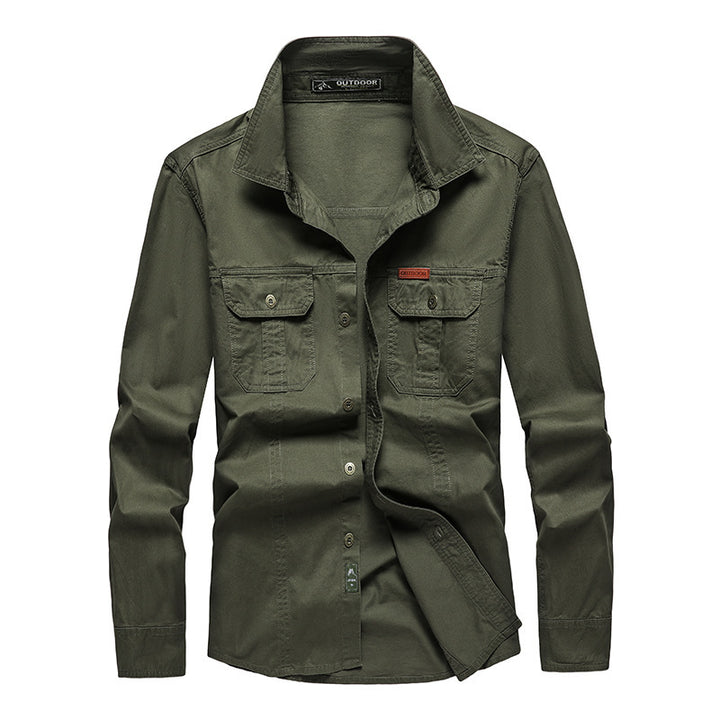Herren  Hemdjacke aus robustem Baumwoll-Twill mit verstärkten Brusttaschen Nord Taschen