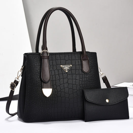 Damen elegante Handtasche mit strukturiertem Kunstleder und abnehmbarer Clutch Nord Taschen