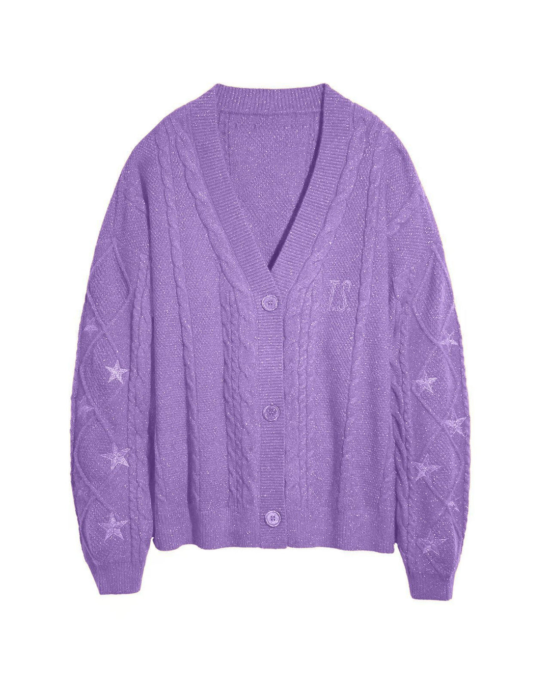 Damen Strickcardigan mit Zopfstrick, Stern‑Stickerei und Glanzfäden Nord Taschen