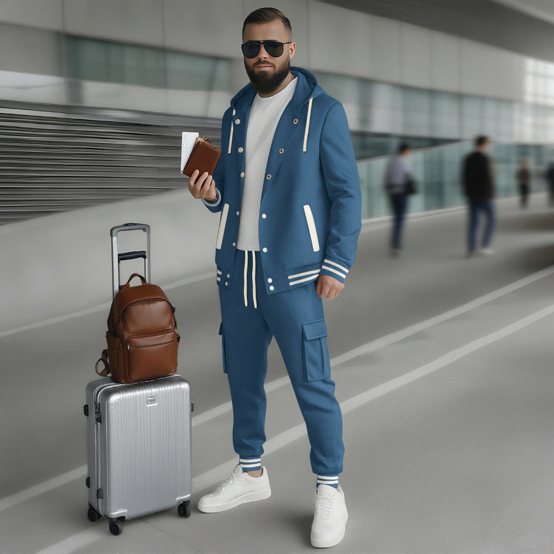 Herren sportlicher Freizeitanzug mit funktionalen Taschen und hochwertiger Verarbeitung