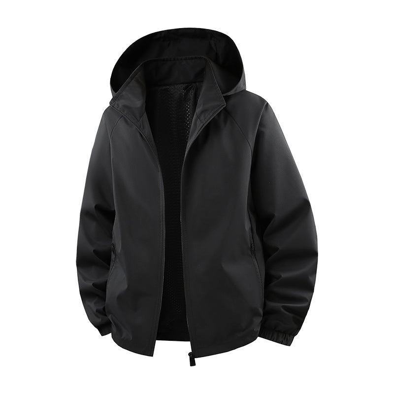 Herren Ultraleichte atmungsaktive Kapuzen‑Übergangsjacke mit Meshfutter und wasserabweisender Microripstop‑Hülle Nord Taschen