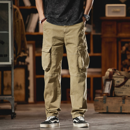 Herren Cargo-Hose im Utility-Look mit Knieabnähern und großen Klappentaschen Nord Taschen