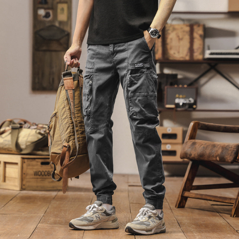 Herren Strapazierfähige Canvas-Cargohose im taktischen Look mit Kniepaneelen, Mehrfachtaschen und elastischem Knöchelabschluss Nord Taschen