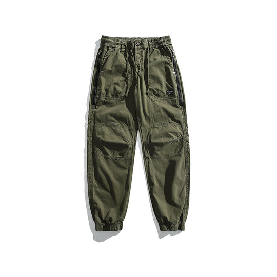 Herren Taktische Utility-Cargohose im Joggerstil mit verstärkten Kniepaneelen, Reißverschlusstaschen und elastischem Bund Nord Taschen