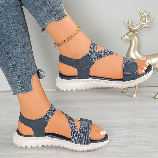 Damen Komfortsandalen mit verstellbaren Riemen und rutschfester Sohle