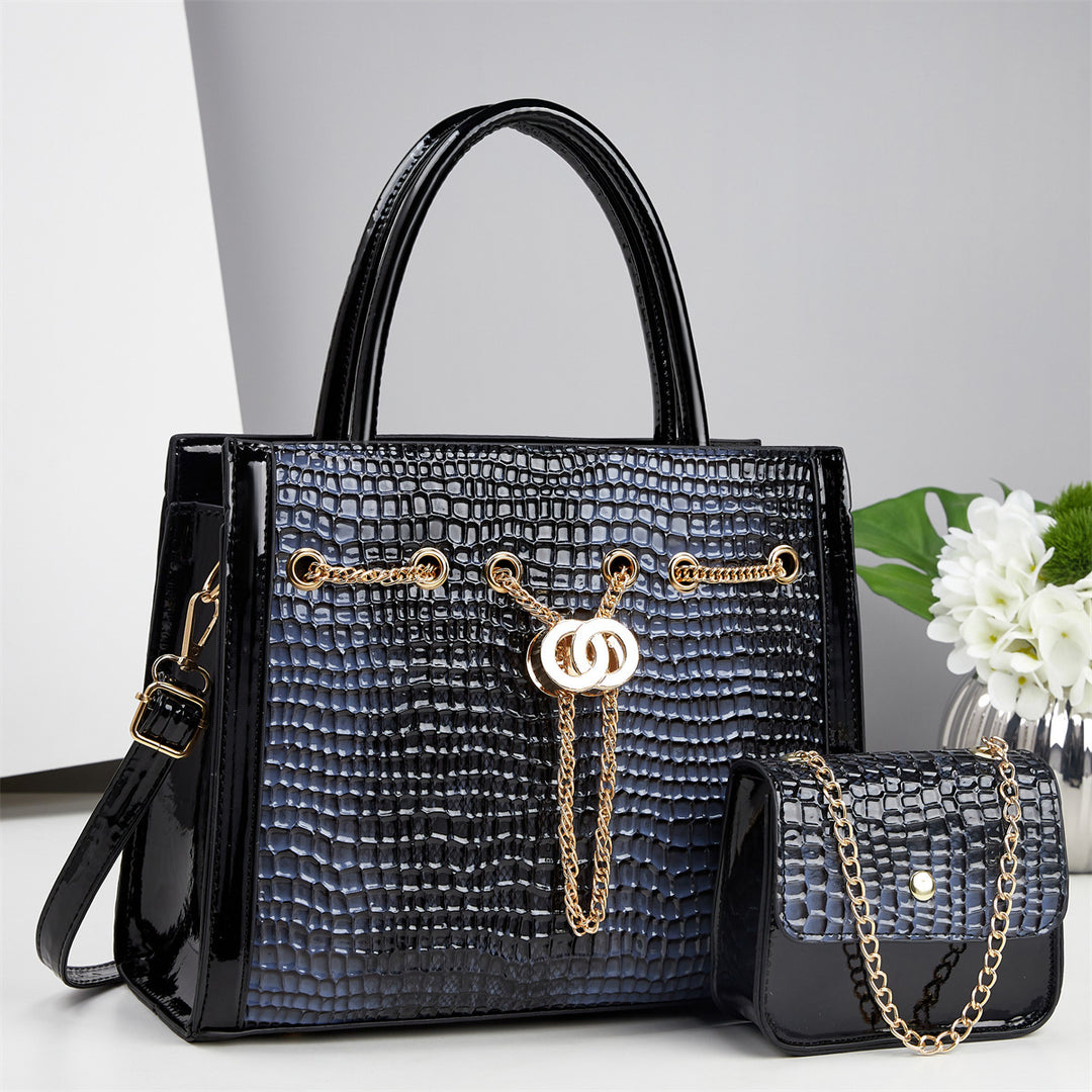 Damen Handtaschen-Set mit elegantem Krokodilleder-Look und abnehmbarer Mini-Clutch Nord Taschen