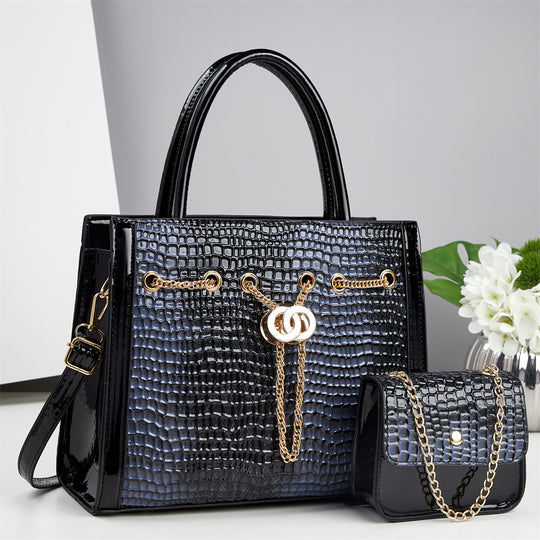 Damen Handtaschen-Set mit elegantem Krokodilleder-Look und abnehmbarer Mini-Clutch Nord Taschen