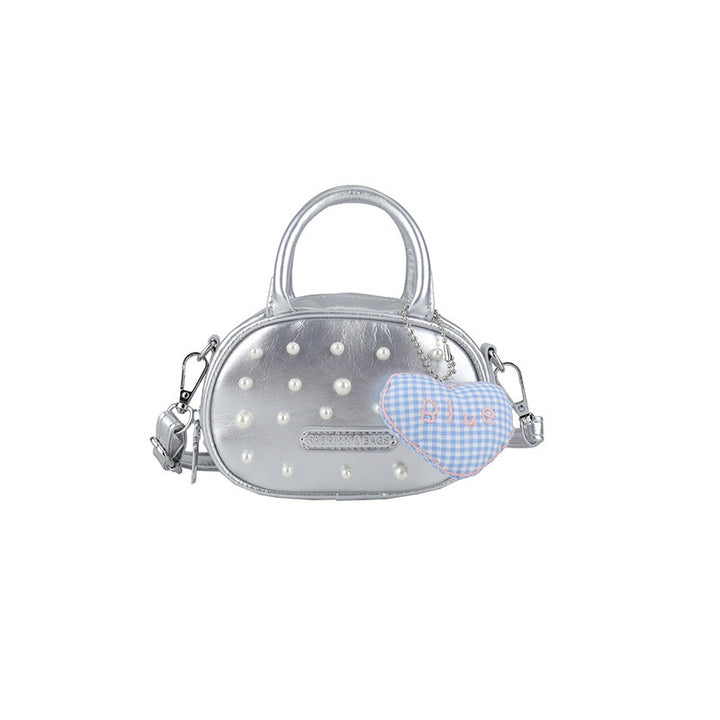 Damen trendige Mini-Handtasche mit auffälligen Perlenapplikationen Nord Taschen