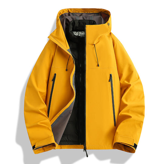 Herren Wasserdichte Softshell-Outdoorjacke mit verstellbarer Kapuze und atmungsaktiver Membran Nord Taschen