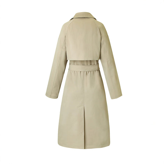 Damen klassischer Trenchcoat mit Taillengürtel und weitem Reverskragen Nord Taschen