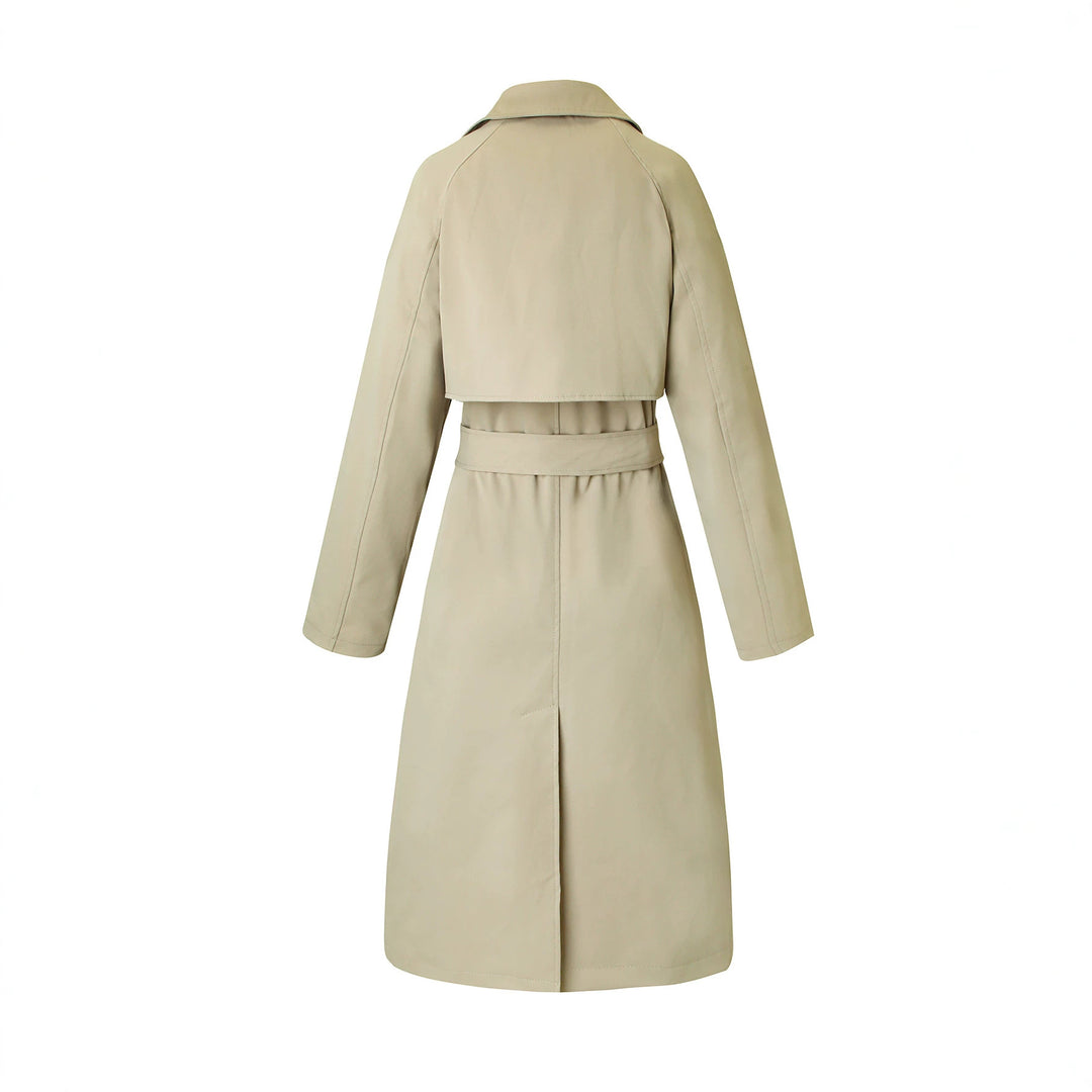 Damen Trenchcoat mit Bindegürtel, tailliertem Schnitt und Hemdkragen Nord Taschen