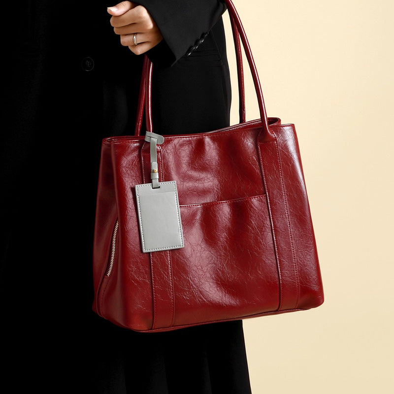 Damen elegante Tragetasche mit strukturiertem Kunstleder und praktischen Fächern Nord Taschen