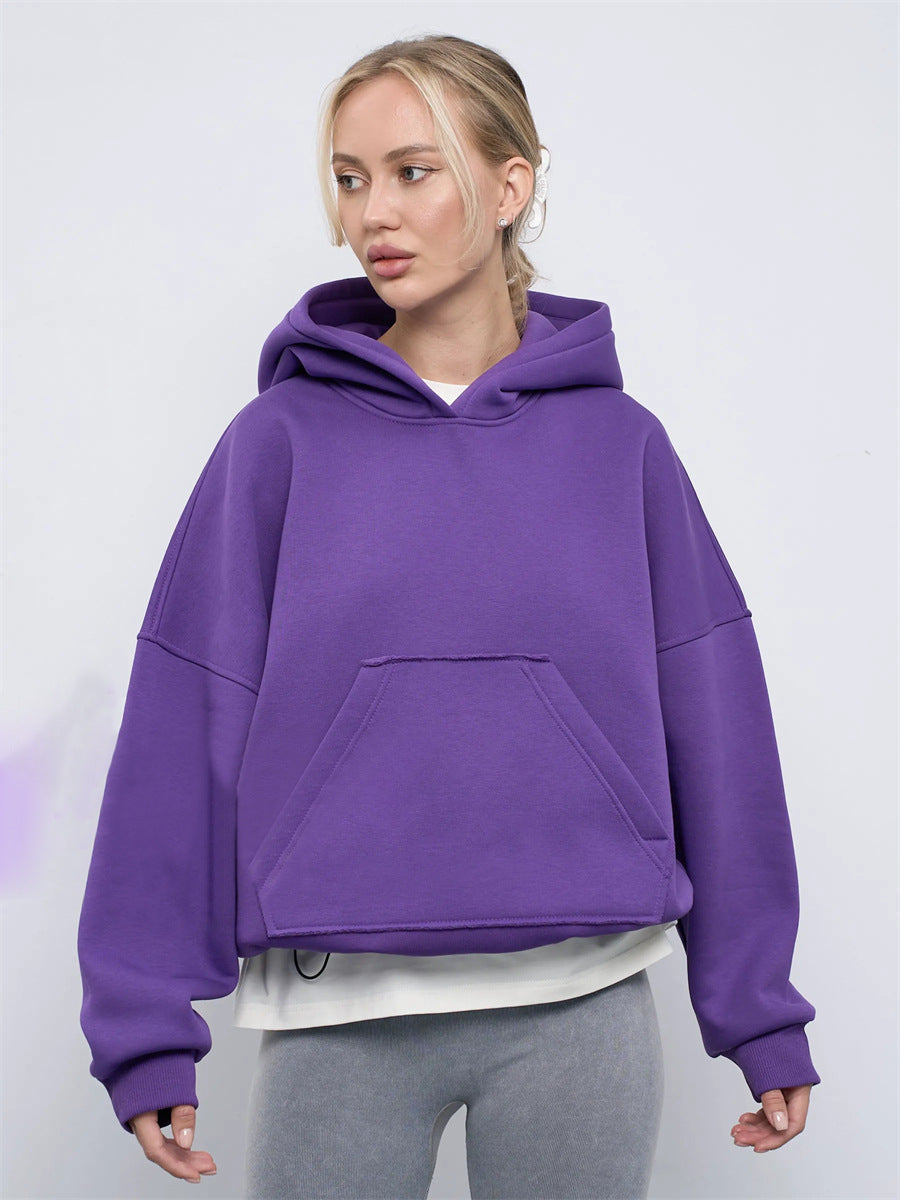 Damen lässiger Oversize-Hoodie mit Kängurutasche und weichem Innenfutter - Vittorelli