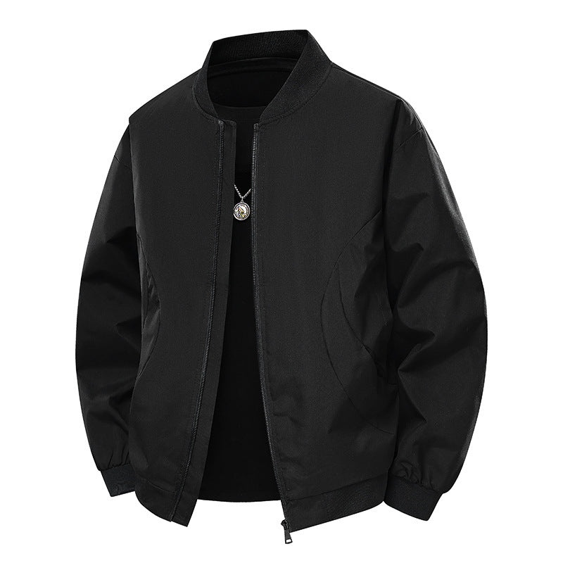 Herren Minimalistische Bomberjacke mit standigem Kragen, Zwei-Wege-Reißverschluss & seitlichen Eingrifftaschen Nord Taschen