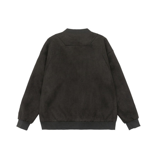 Unisex Kurzblouson im Vintage‑Suede‑Look mit Brustklappen, Reißverschlusstaschen und Rippbündchen Nord Taschen