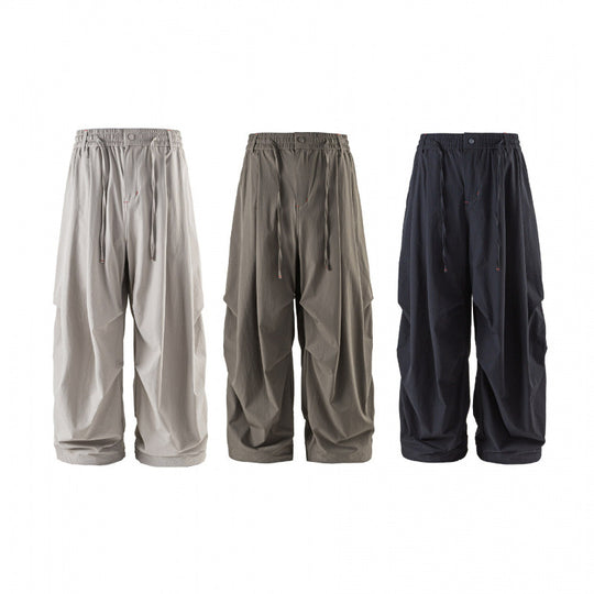 Unisex Weitgeschnittene technische Cargo-Hose mit Gummibund, Kordelzug und Reißverschlusstaschen Nord Taschen