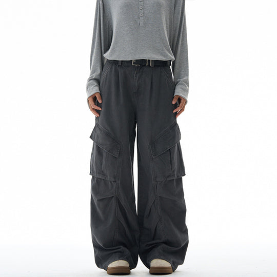 Damen weite Cargohose mit tiefem Schritt und aufgesetzten Taschen Nord Taschen