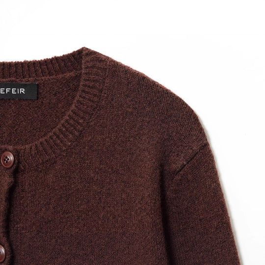 Damen Rundhals-Cardigan mit Knopfleiste und feiner Rippkante Nord Taschen