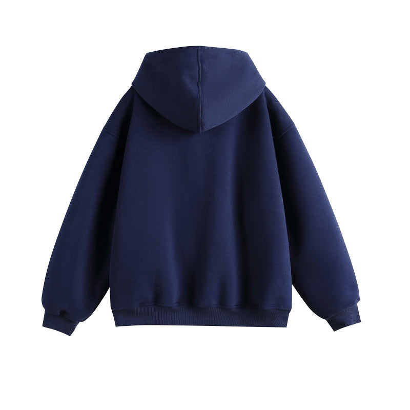 Damen Kapuzen-Sweatjacke im Boxy-Schnitt mit kariert gefütterter Kapuze und dezenter Stickerei Nord Taschen