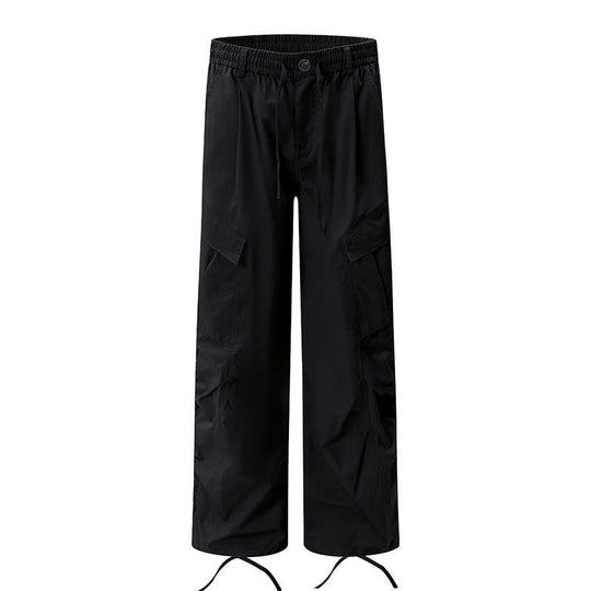 Damen Weite Cargo‑Palazzo‑Hose mit Tunnelzugbund und verstellbaren Saumkordeln Nord Taschen