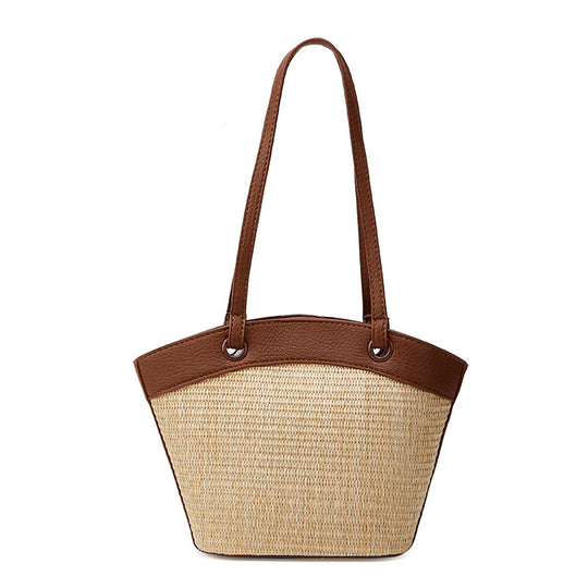 Damen elegante Schultertasche mit geflochtenem Randelement und abnehmbarem Innenbeutel Nord Taschen