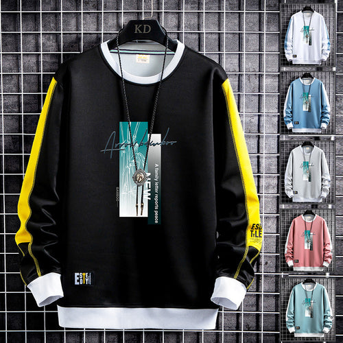 Herren Sportlich‑urbanes Rundhals‑Sweatshirt mit Kontrastärmeln, gerippten Bündchen & frontalem Grafikprint Nord Taschen