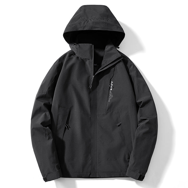 Herren Colorblock Softshell-Trekkerjacke mit Kapuze, verdeckten Reißverschlüssen und seitlichen Eingrifftaschen Nord Taschen