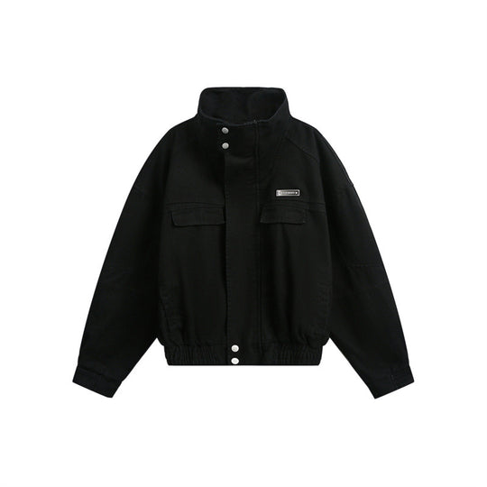 Unisex Kurz geschnittene Boxy-Outdoorjacke mit versteckter Reißverschlussblende, hohem Stehkragen und elastischem Bund Nord Taschen
