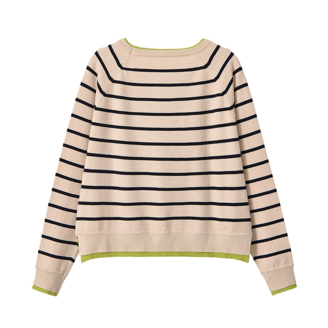 Damen Feinstrick-Pullover mit Lagenoptik, Rundhalsausschnitt und Raglanärmeln Nord Taschen